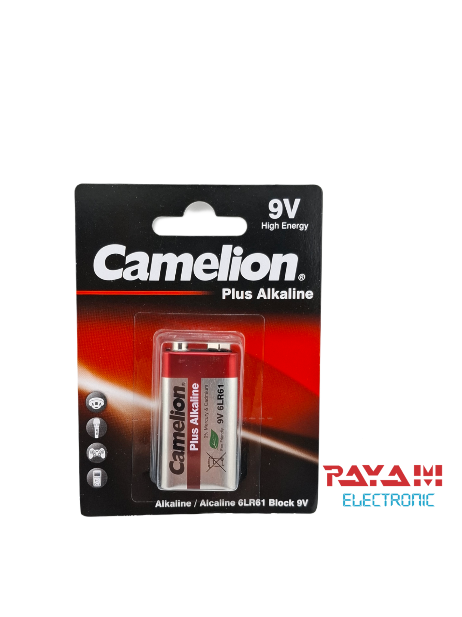 باتری کتابی ۹ ولت آلکالاین کملیون مدل Plus Alkaline 6LR61